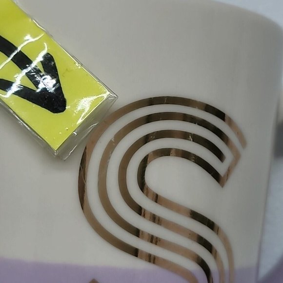 Modern Expressions “S” Monogram Mug Purple White Gold - Picture 9 of 9